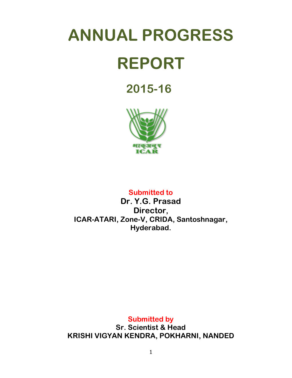 Annual Progress Report 2015-16