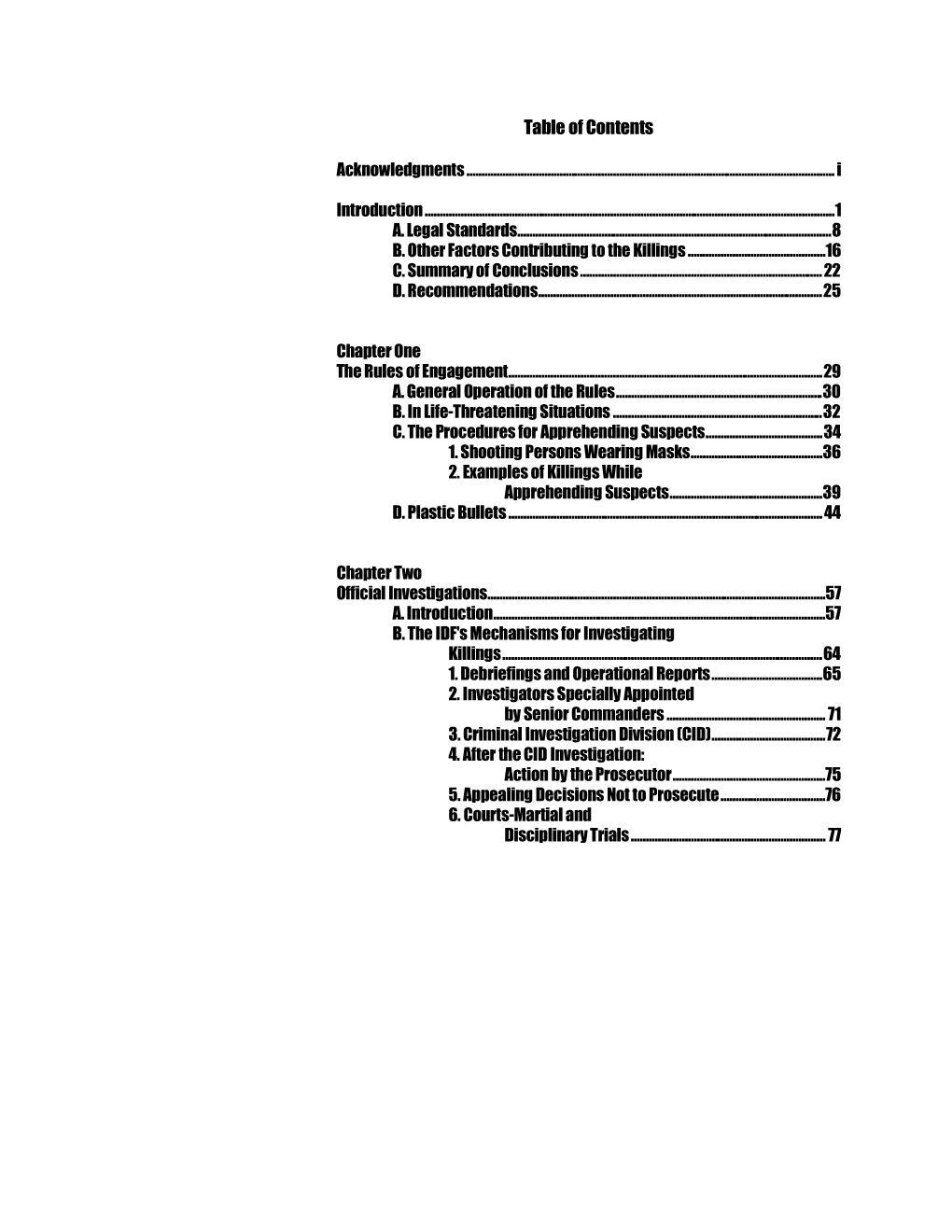 Table of Contents