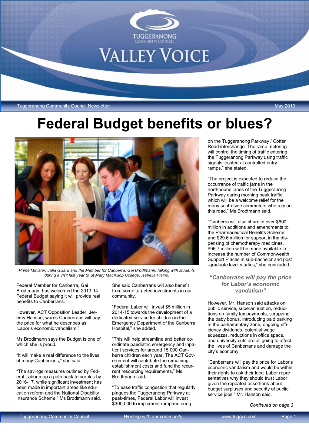 Federal Budget Benefits Or Blues?