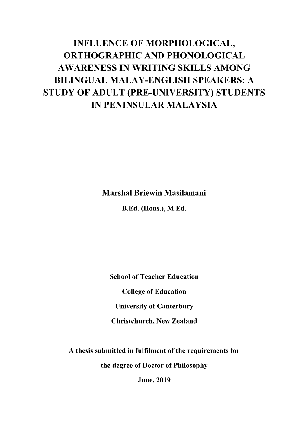 Masilamani Marshal Final Phd Thesis.Pdf