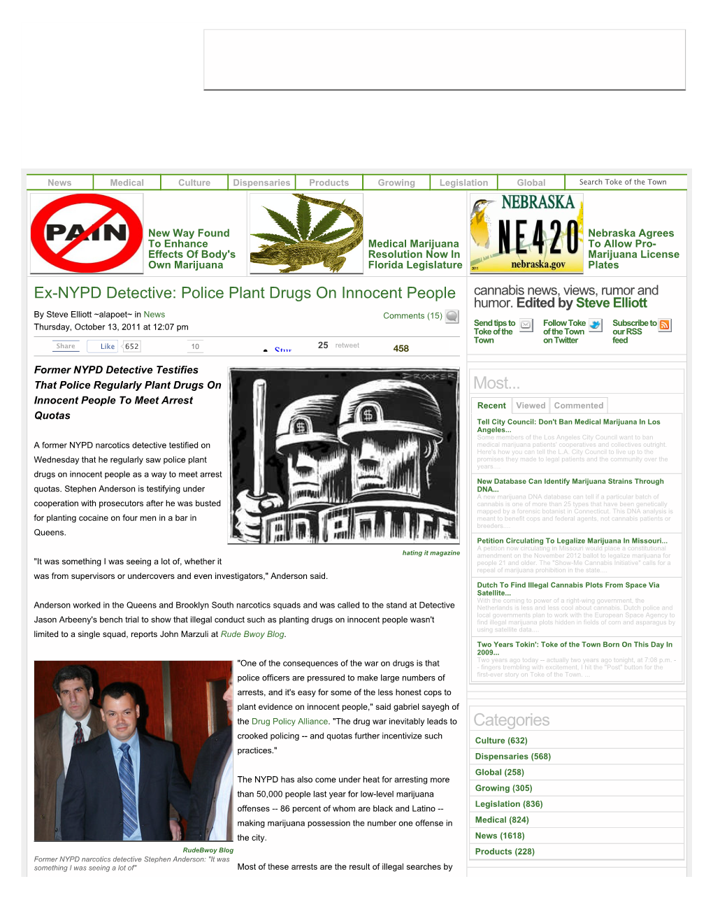 Ex-NYPD Detective: Police Plant Drugs on Innocent People Cannabis News, Views, Rumor and Humor
