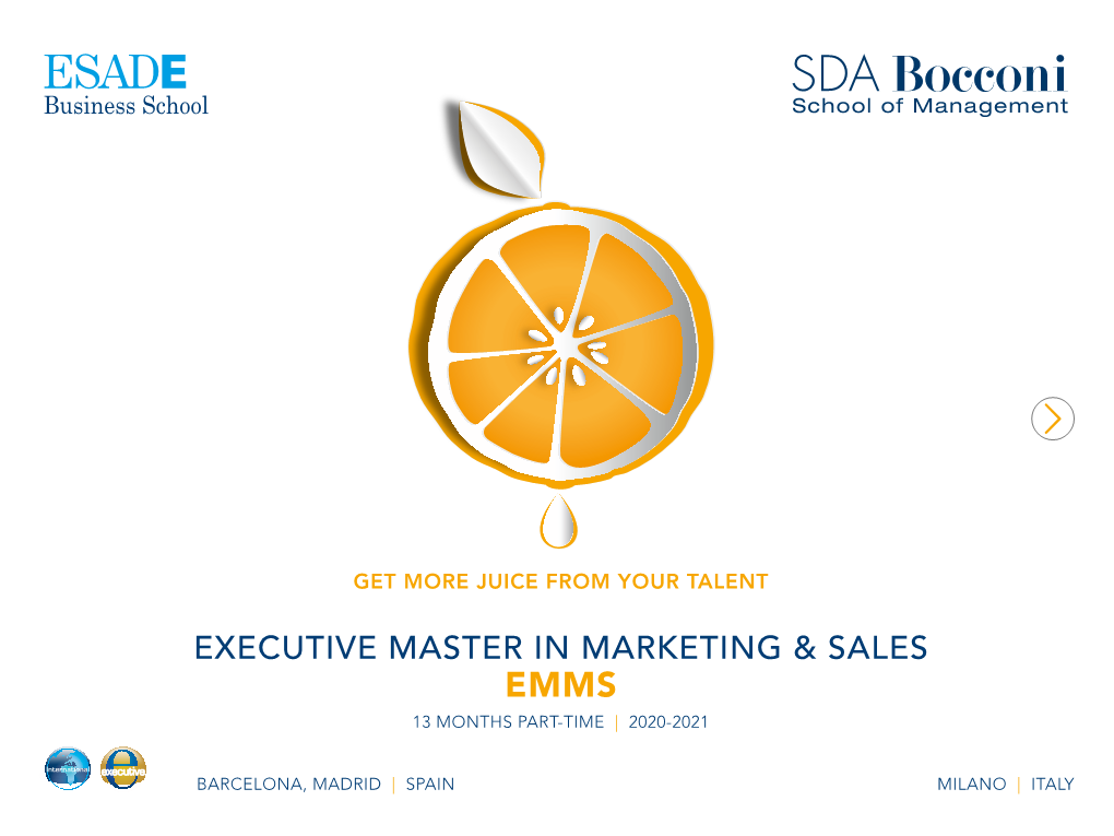 Executive Master in Marketing & Sales