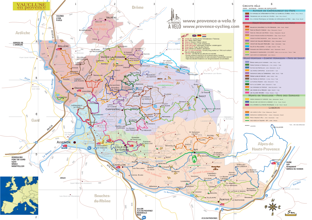 Carte Des Circuits Du Ventoux À Vélo