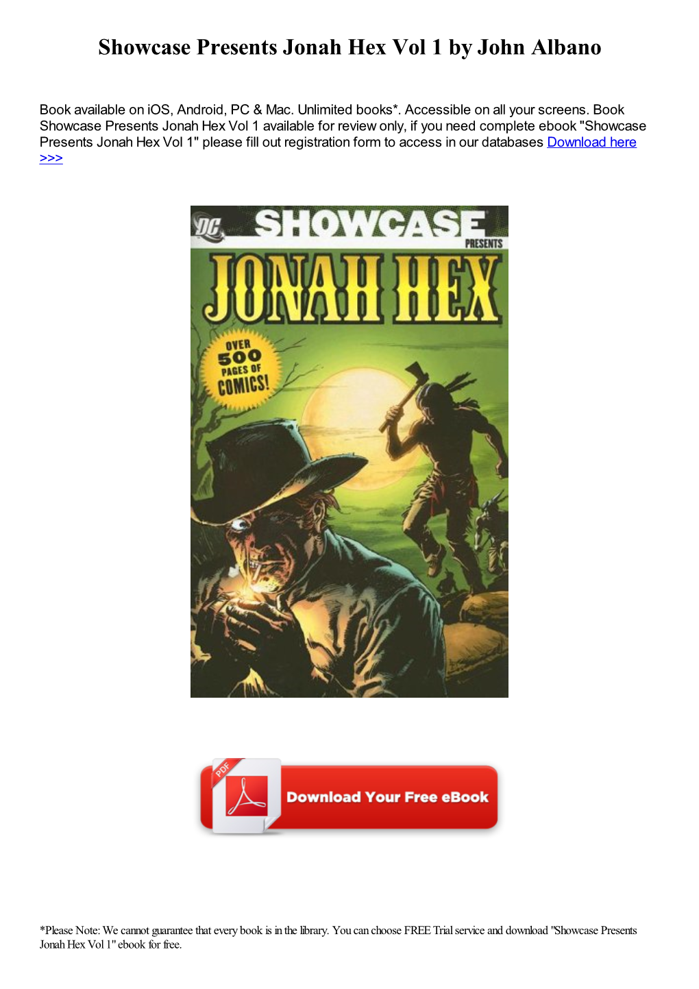 Showcase Presents Jonah Hex Vol 1 by John Albano