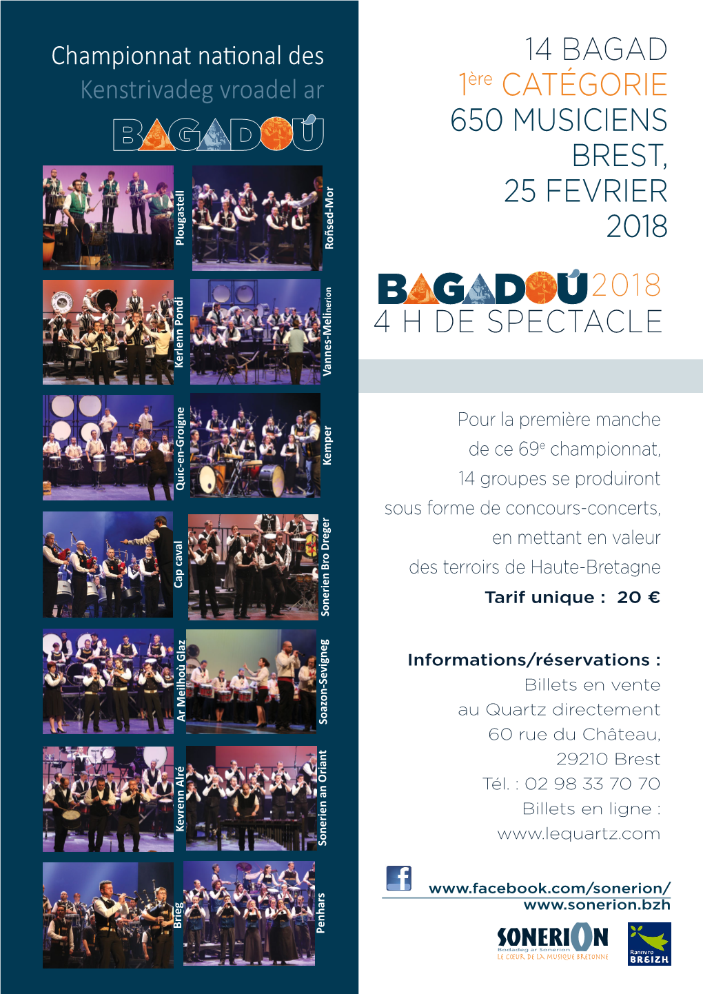 14 Bagad 1Ère Catégorie 650 Musiciens Brest, 25 Fevrier 2018 4