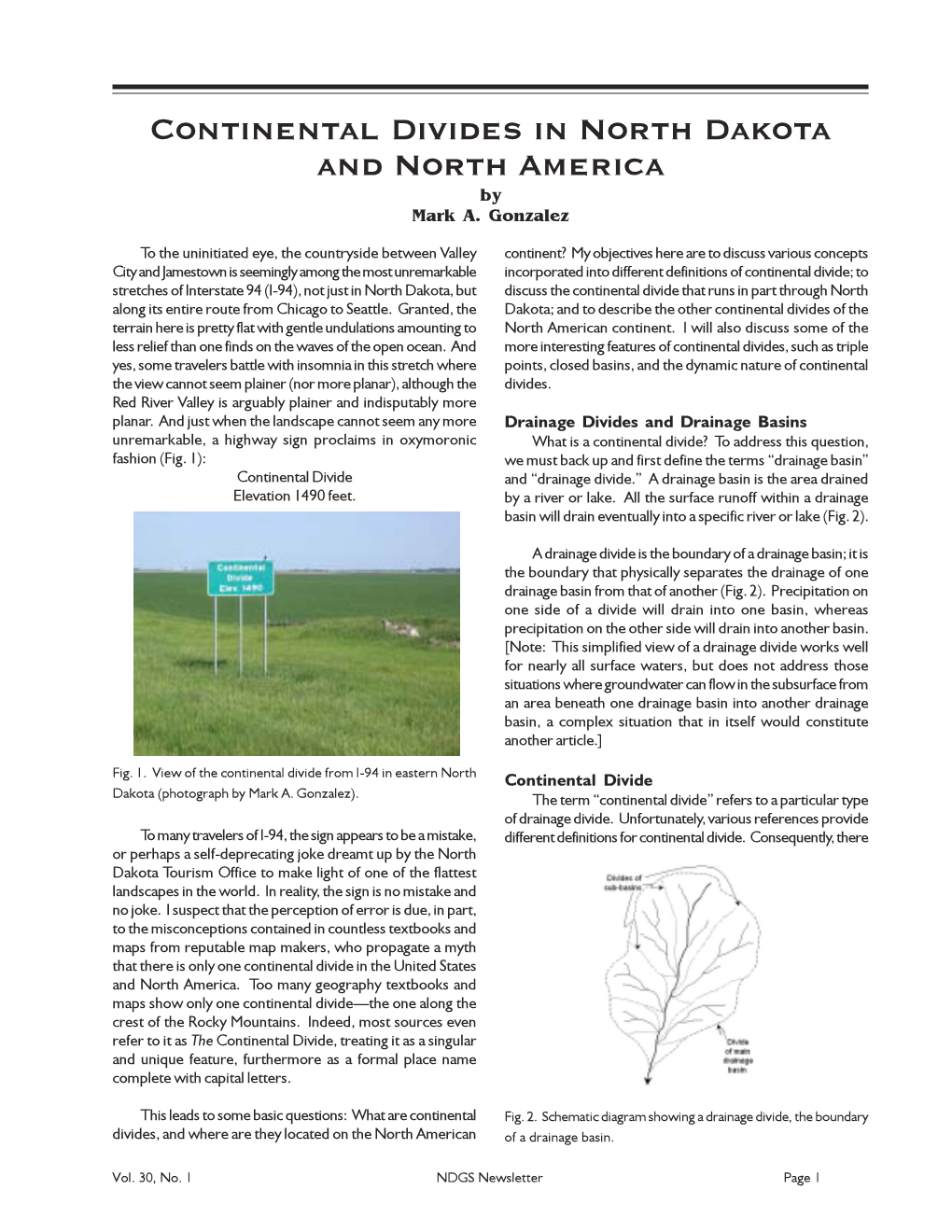 Continental Divides in North Dakota and North America by Mark A