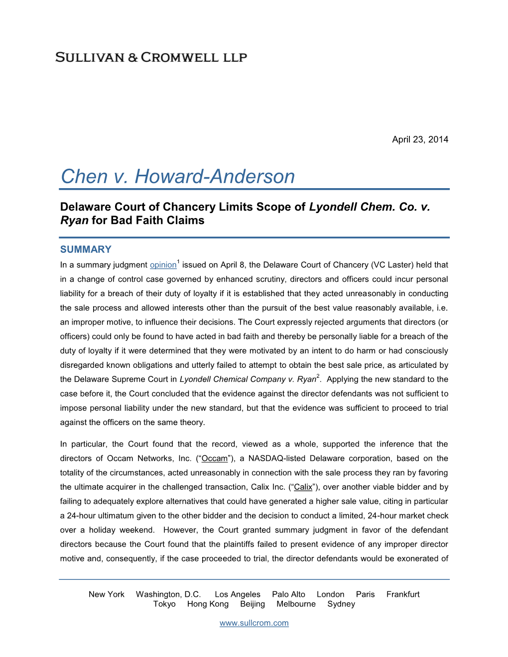 Chen V. Howard-Anderson