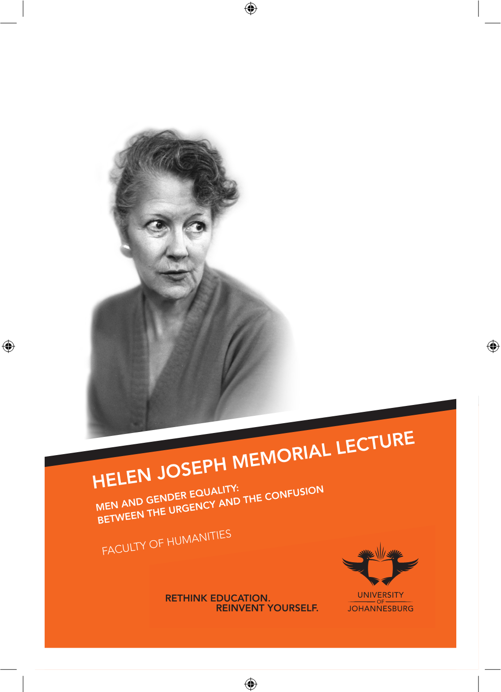 Helen Joseph Memorial Lecture Equality: Confusion Men and Genderurg Ency and the Between The