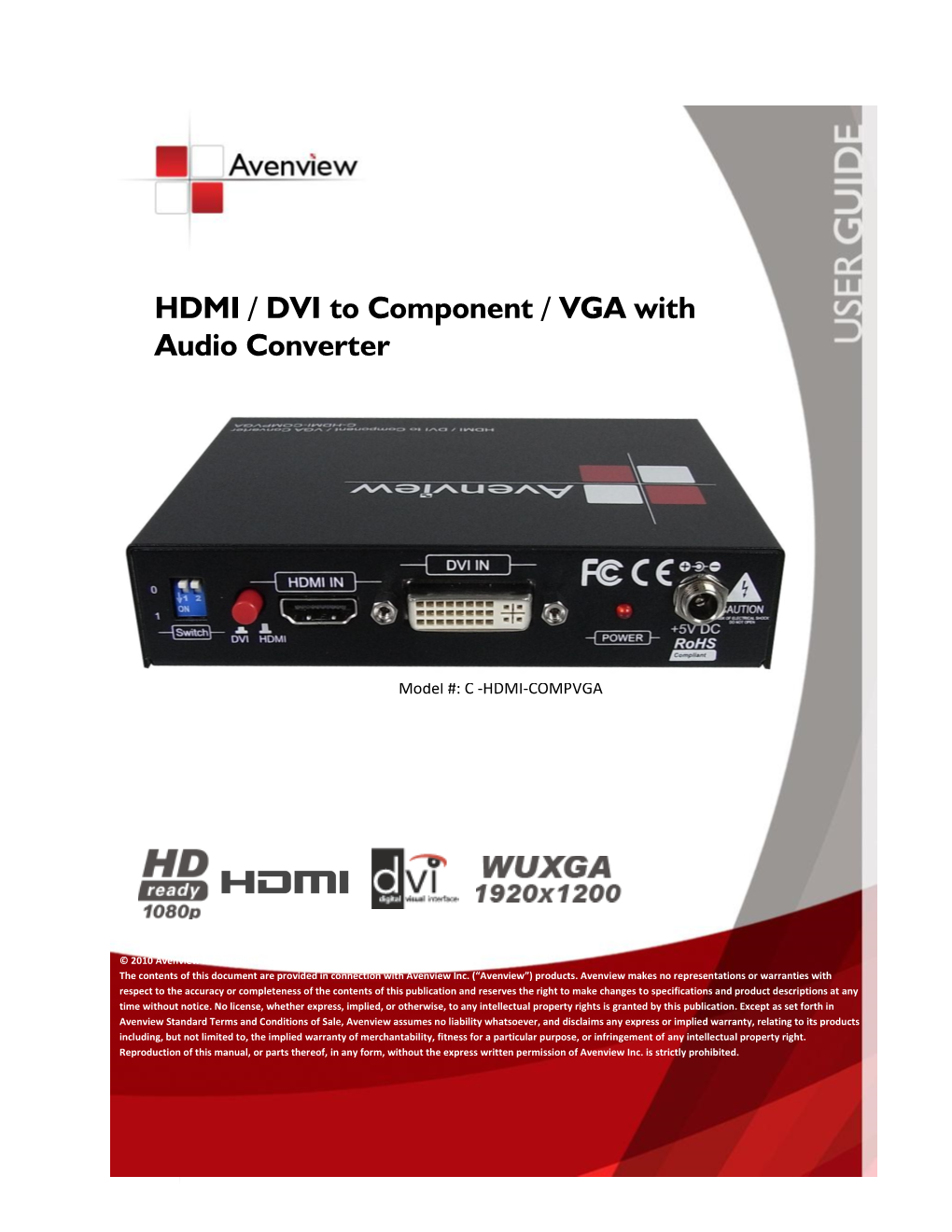 C-HDMI-COMPVGA User Guide