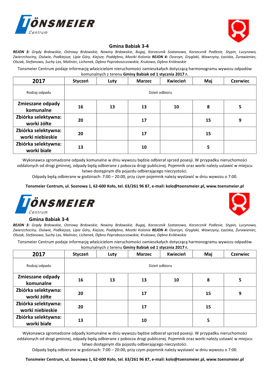 Gmina Babiak 3-4 Zmieszane Odpady Komunalne Zbiórka Selektywna