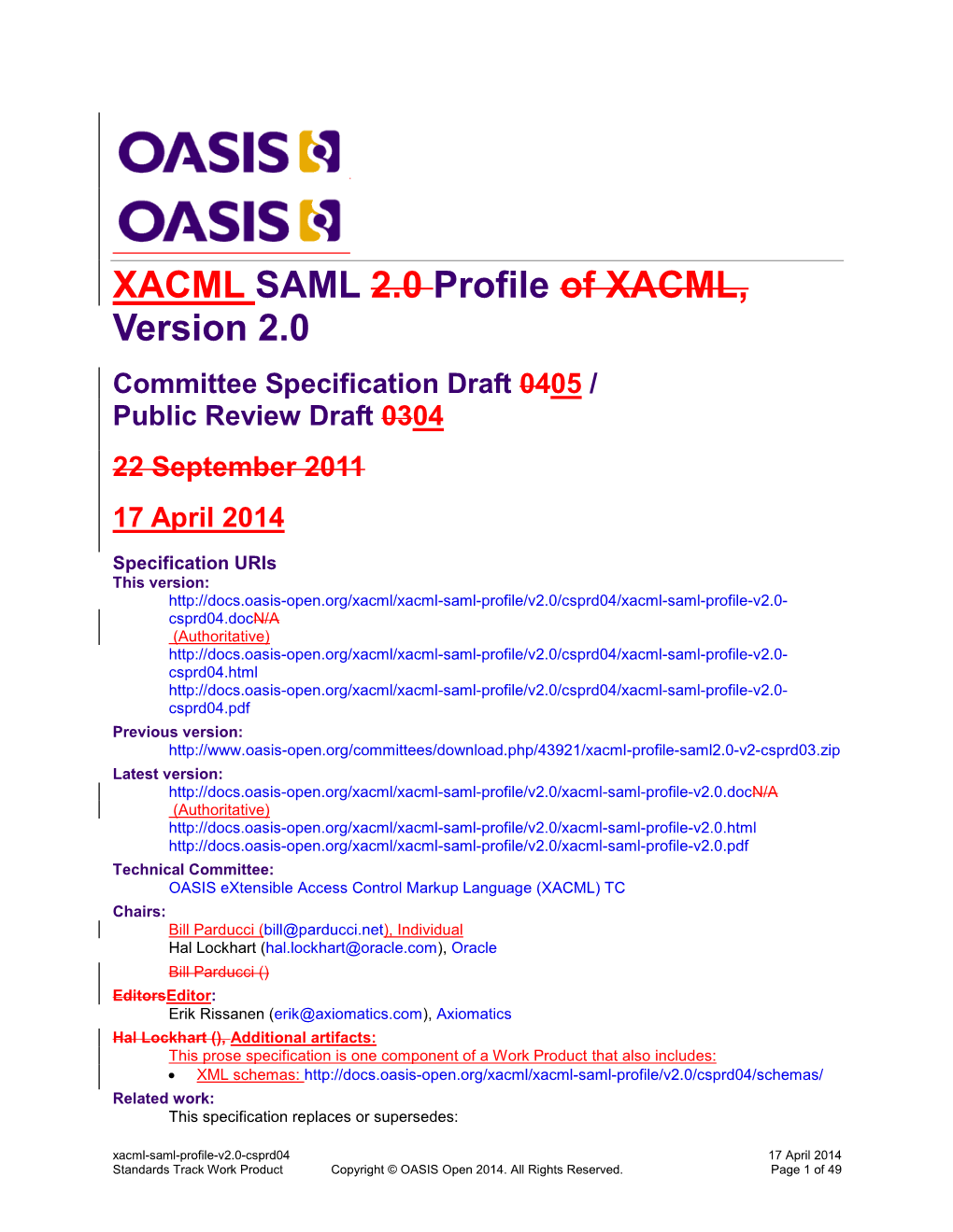 XACML SAML Profile Version