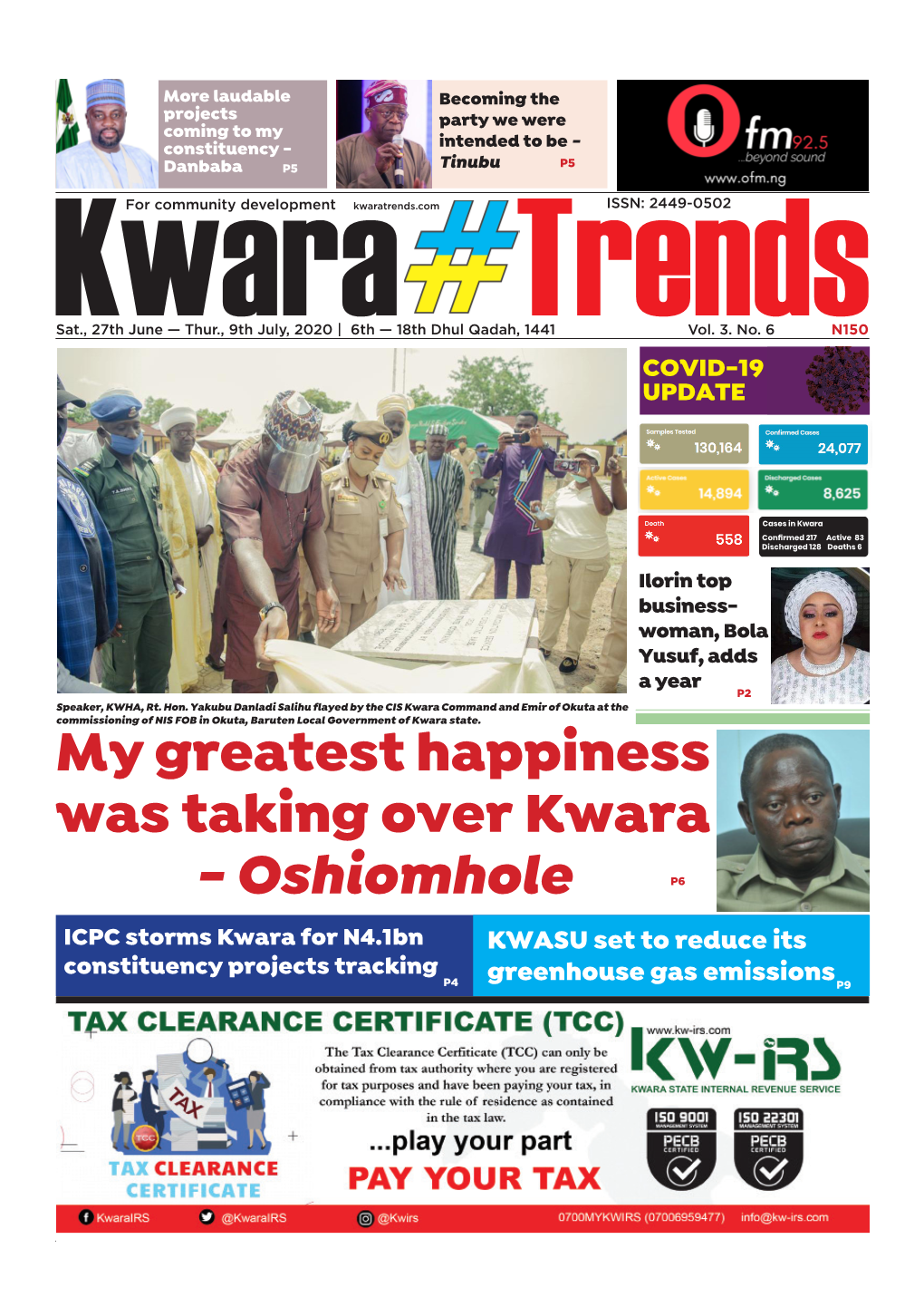 My Greatest Happiness Was Taking Over Kwara