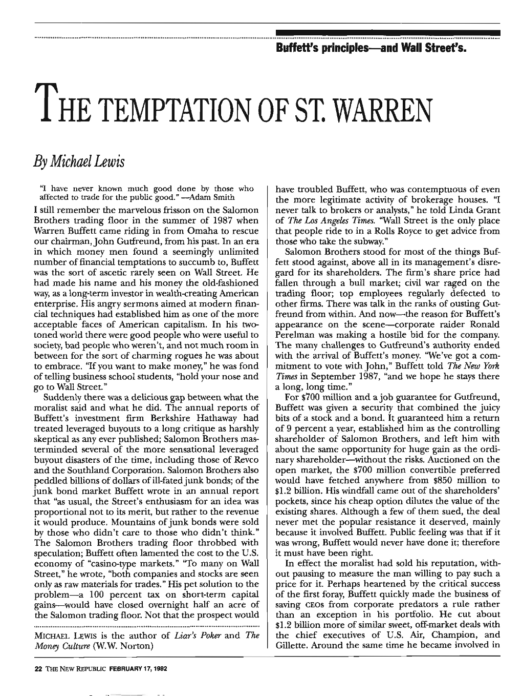 The Temptation of St Warren