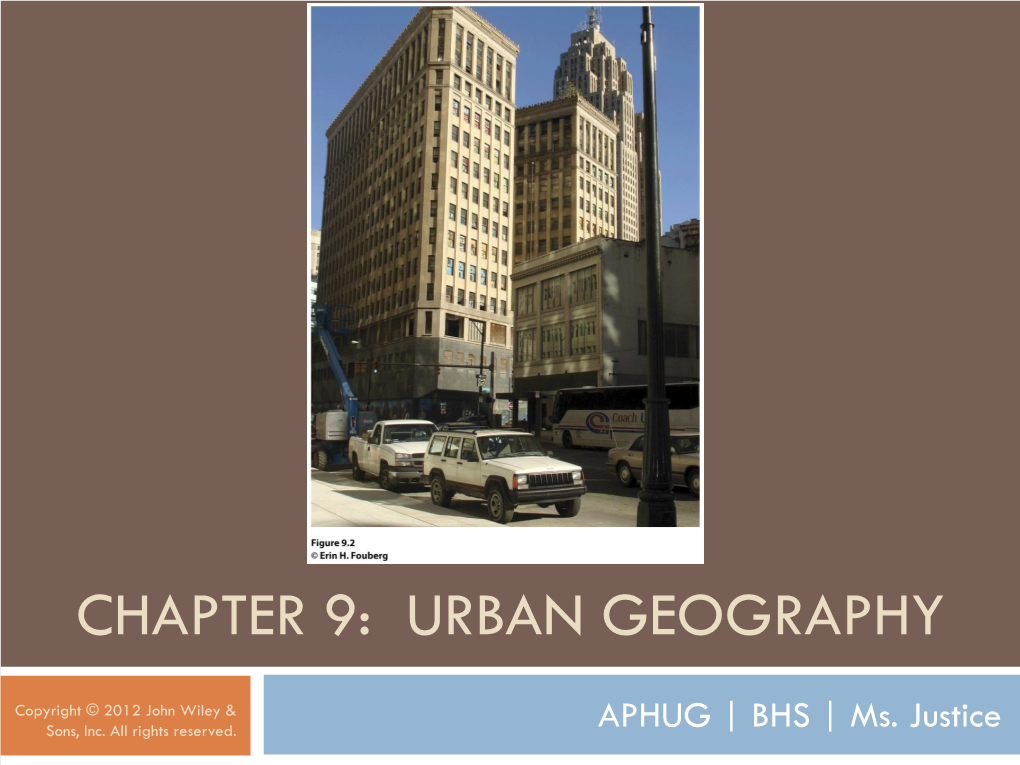 Chapter 9: Urban Geography