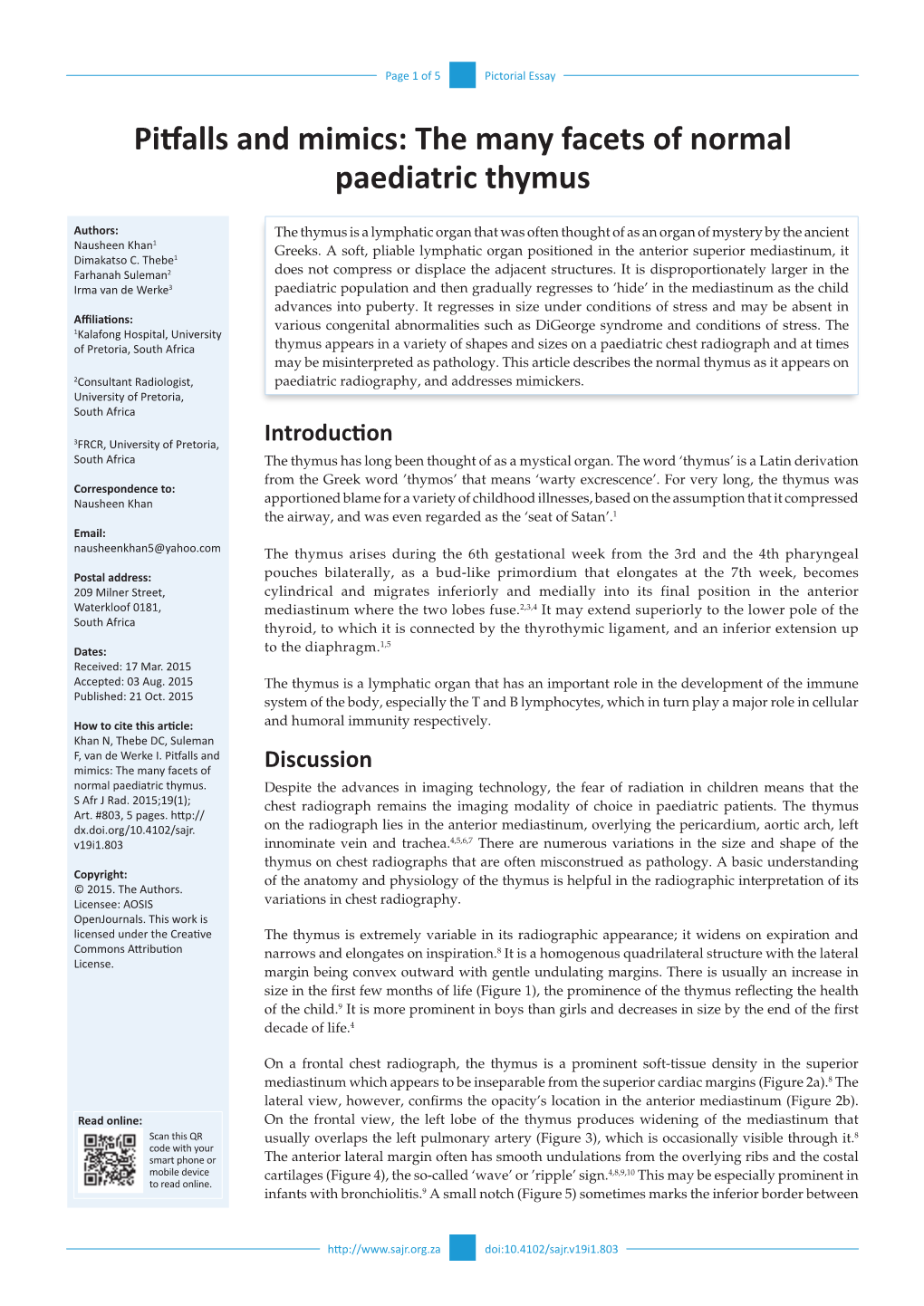 Pitfalls and Mimics: the Many Facets of Normal Paediatric Thymus