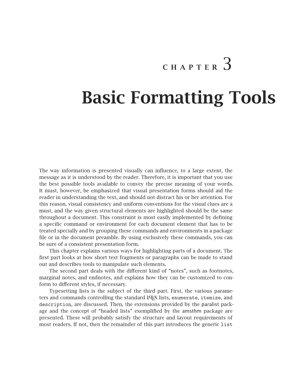 Basic Formatting Tools