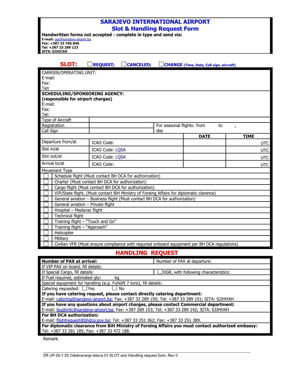 Bih APOD SLOT REQUEST FORM