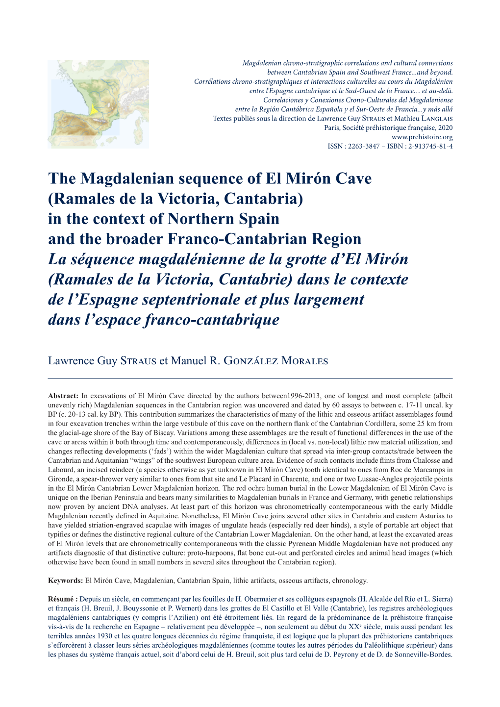 The Magdalenian Sequence of El Mirón Cave