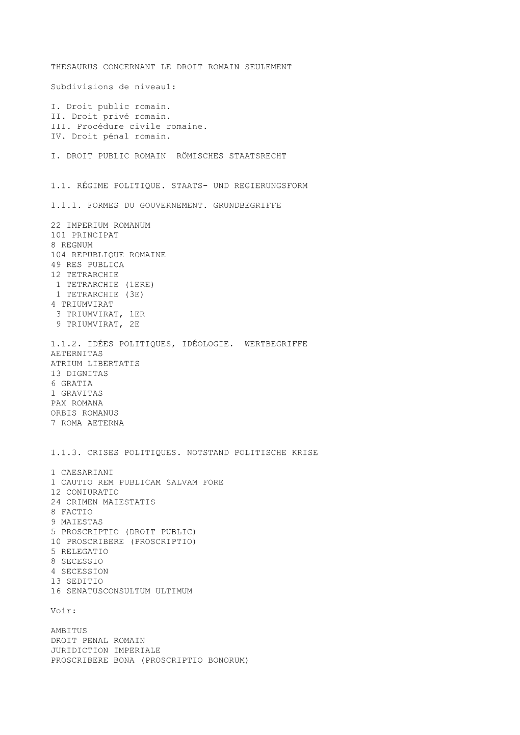 Thesaurus Concernant Le Droit Romain Seulement