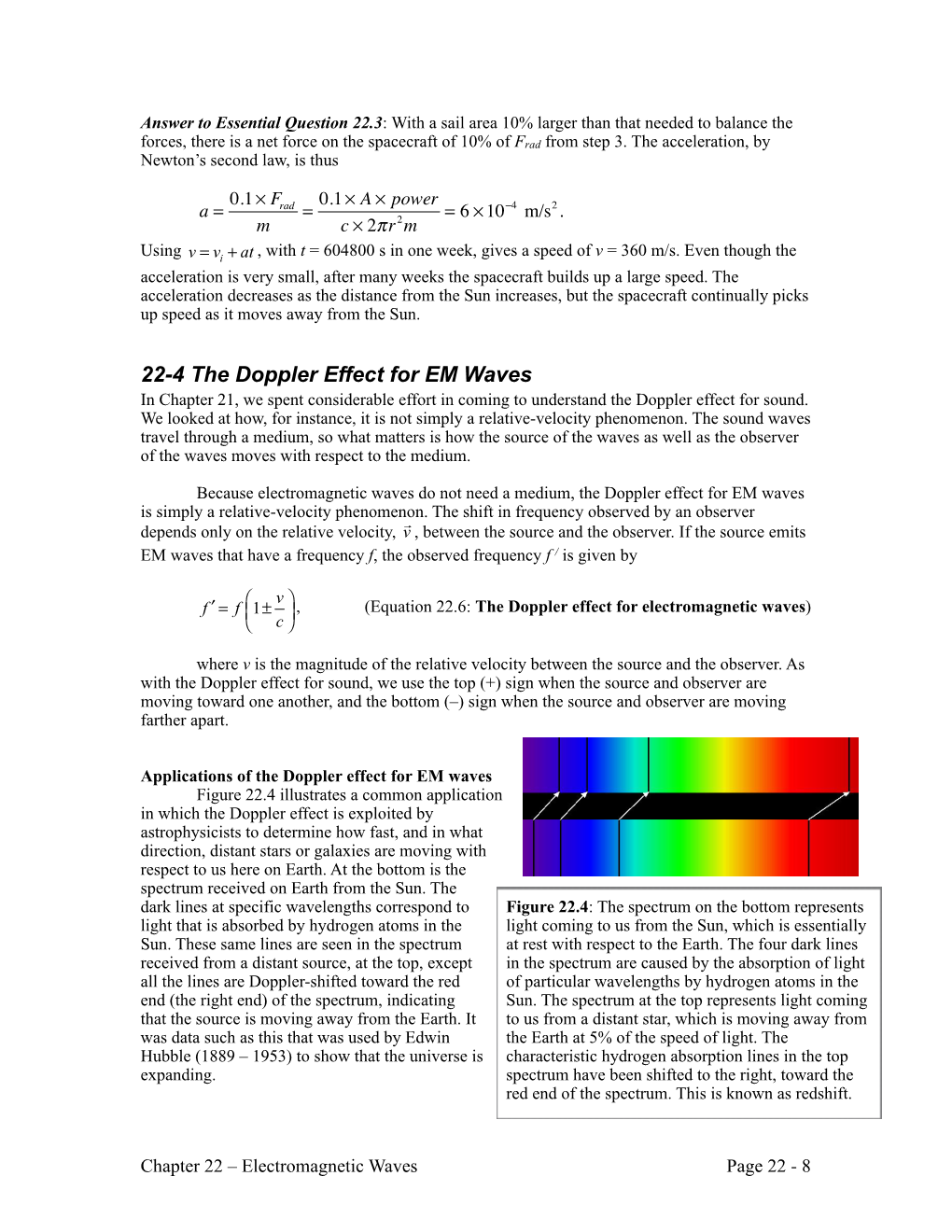 Section 22-4: the Doppler Effect for EM Waves