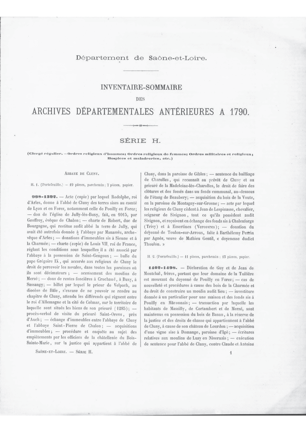 Archives Departementales Anterieures a 1790