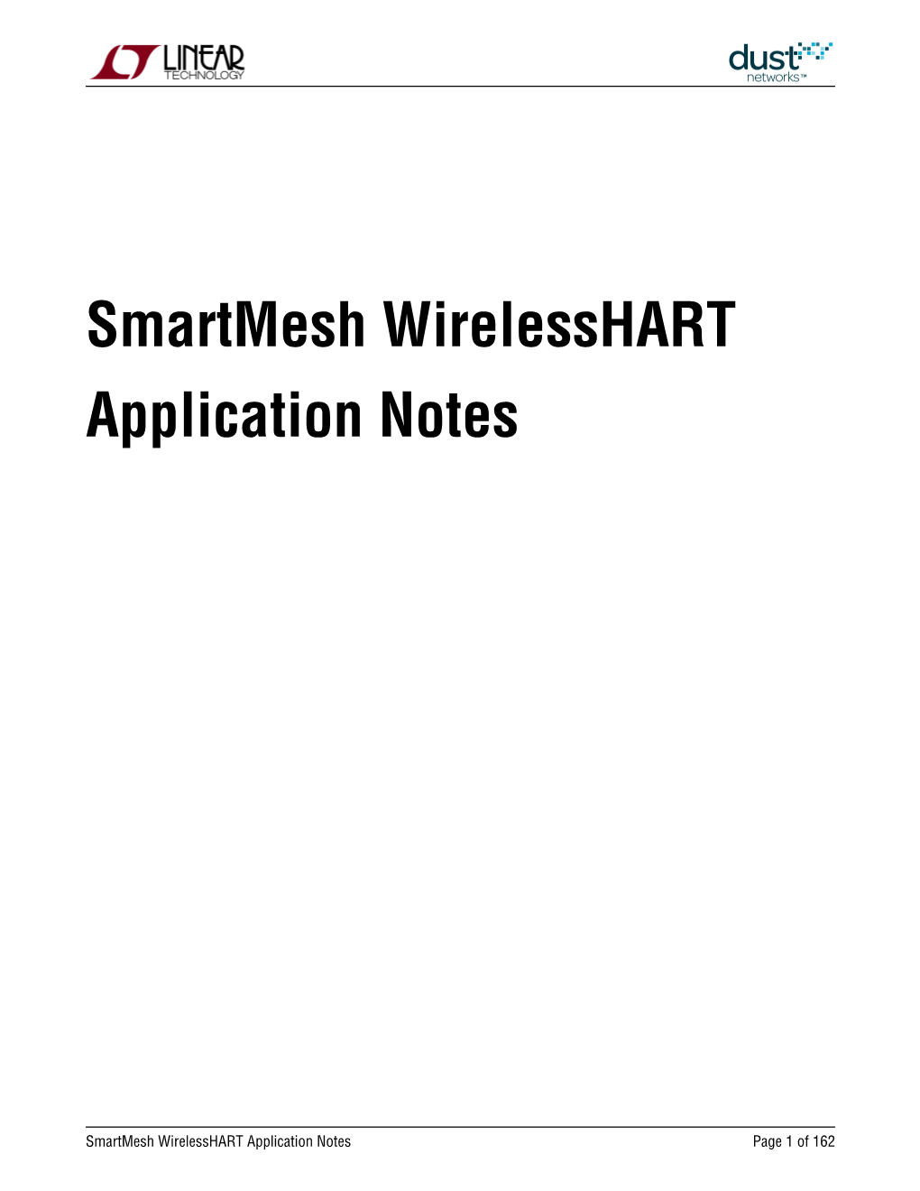 Smartmesh Wirelesshart Application Notes