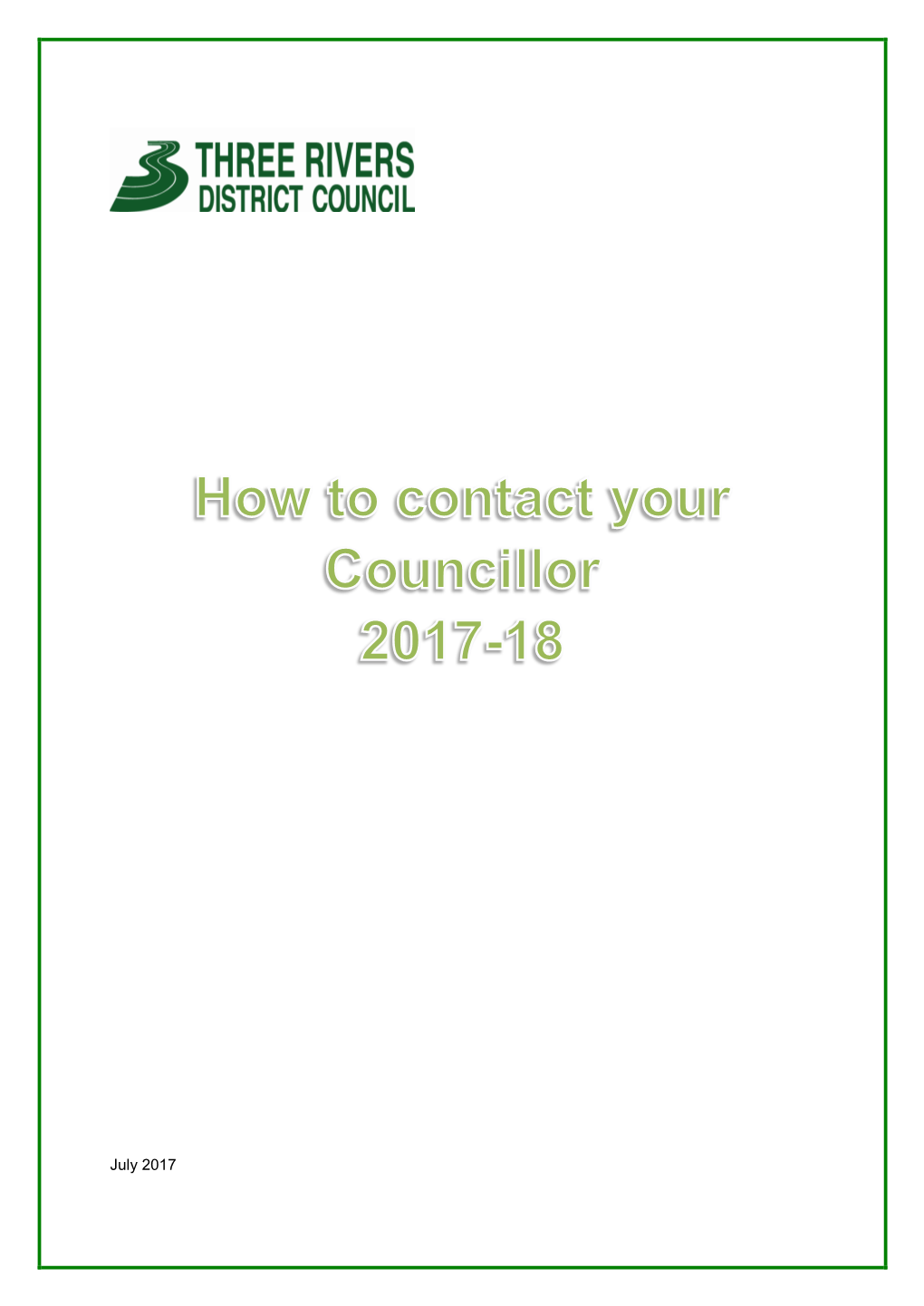 How to Contact Your Councillors