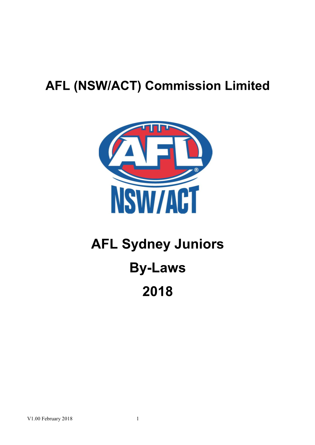 AFL Sydney Juniors By-Laws 2018