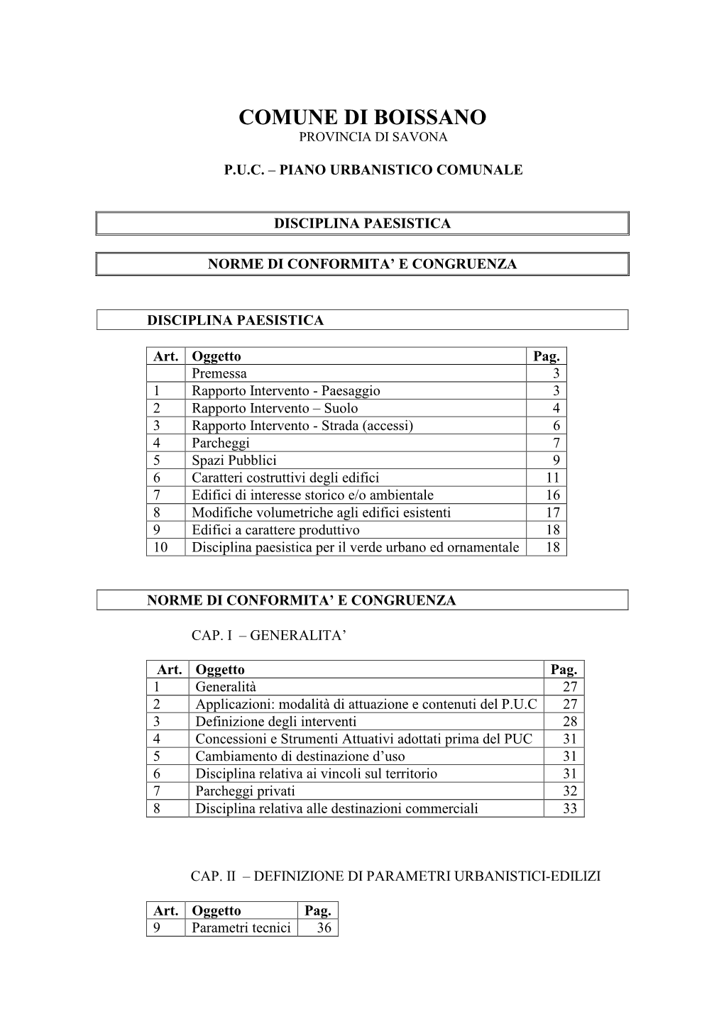 Comune Di Boissano Provincia Di Savona