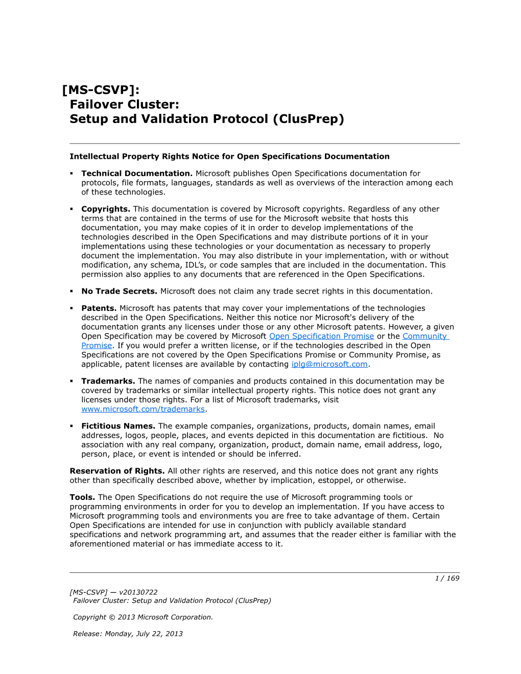 Intellectual Property Rights Notice for Open Specifications Documentation s105