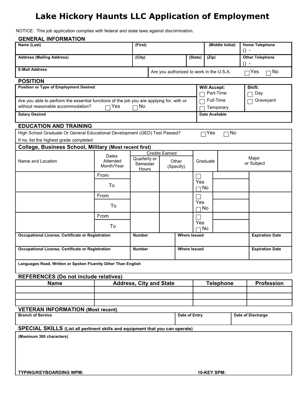 Application for Employment s38