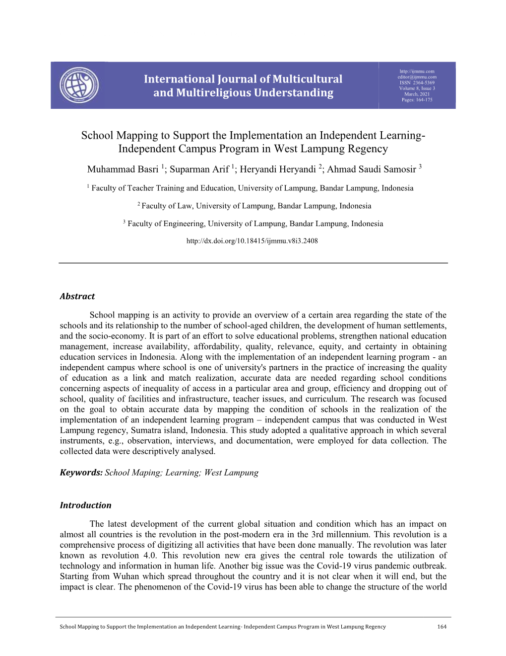 International Journal of Multicultural and Multireligious Understanding (IJMMU) Vol
