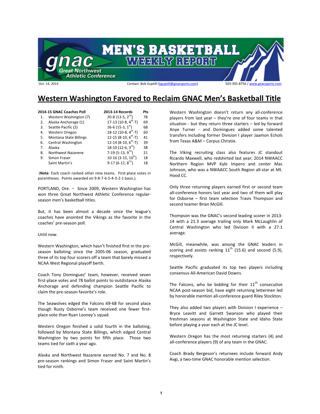 Men's Basketball Preview