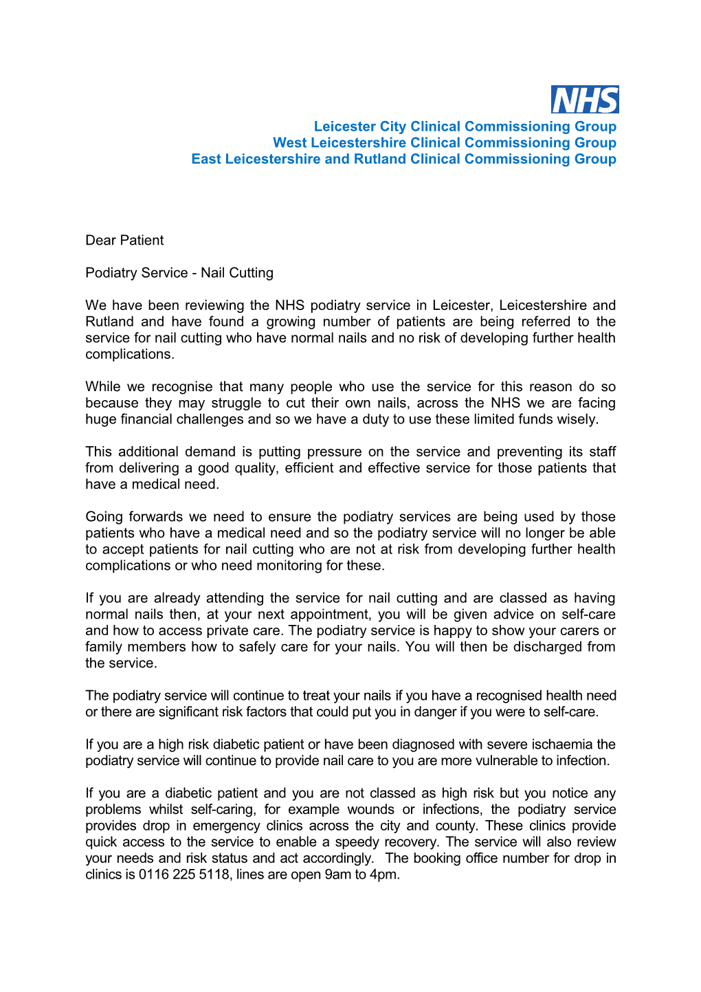 Leicester City Clinical Commissioning Group