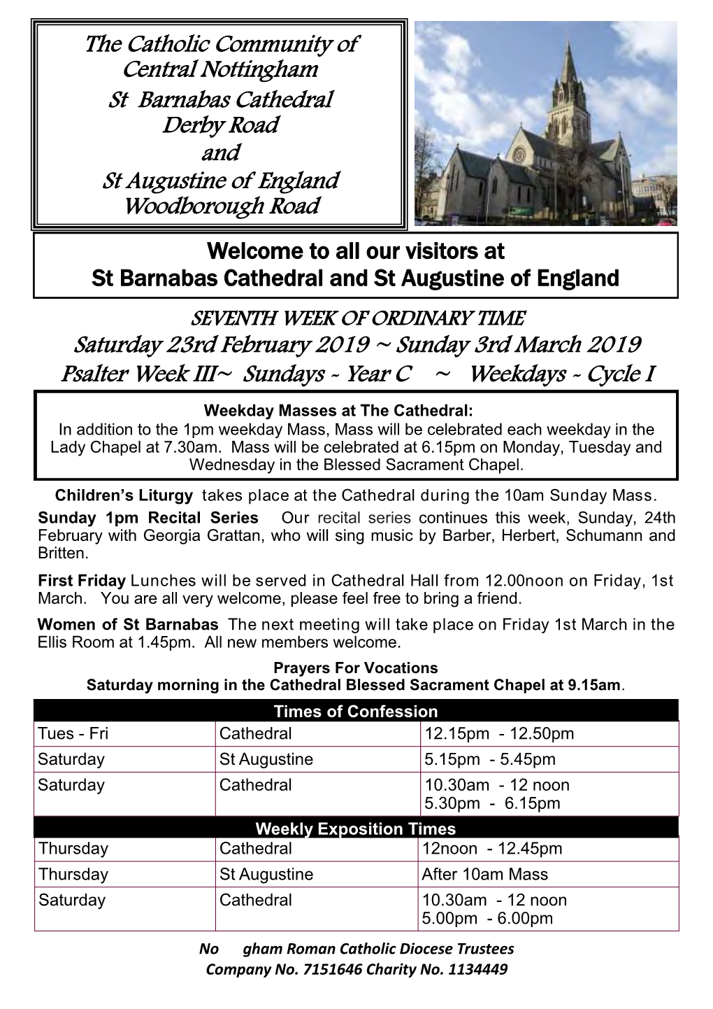 The Catholic Community of Central Nottingham St Barnabas Cathedral