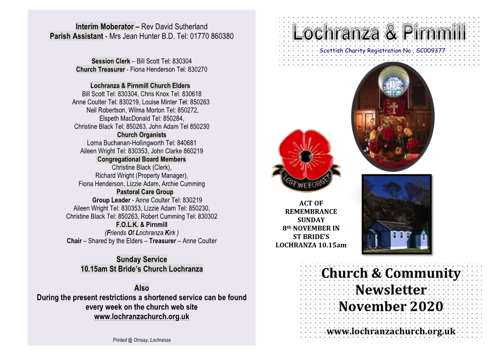 Lochranza & Pirnmill Church & Community Newsletter