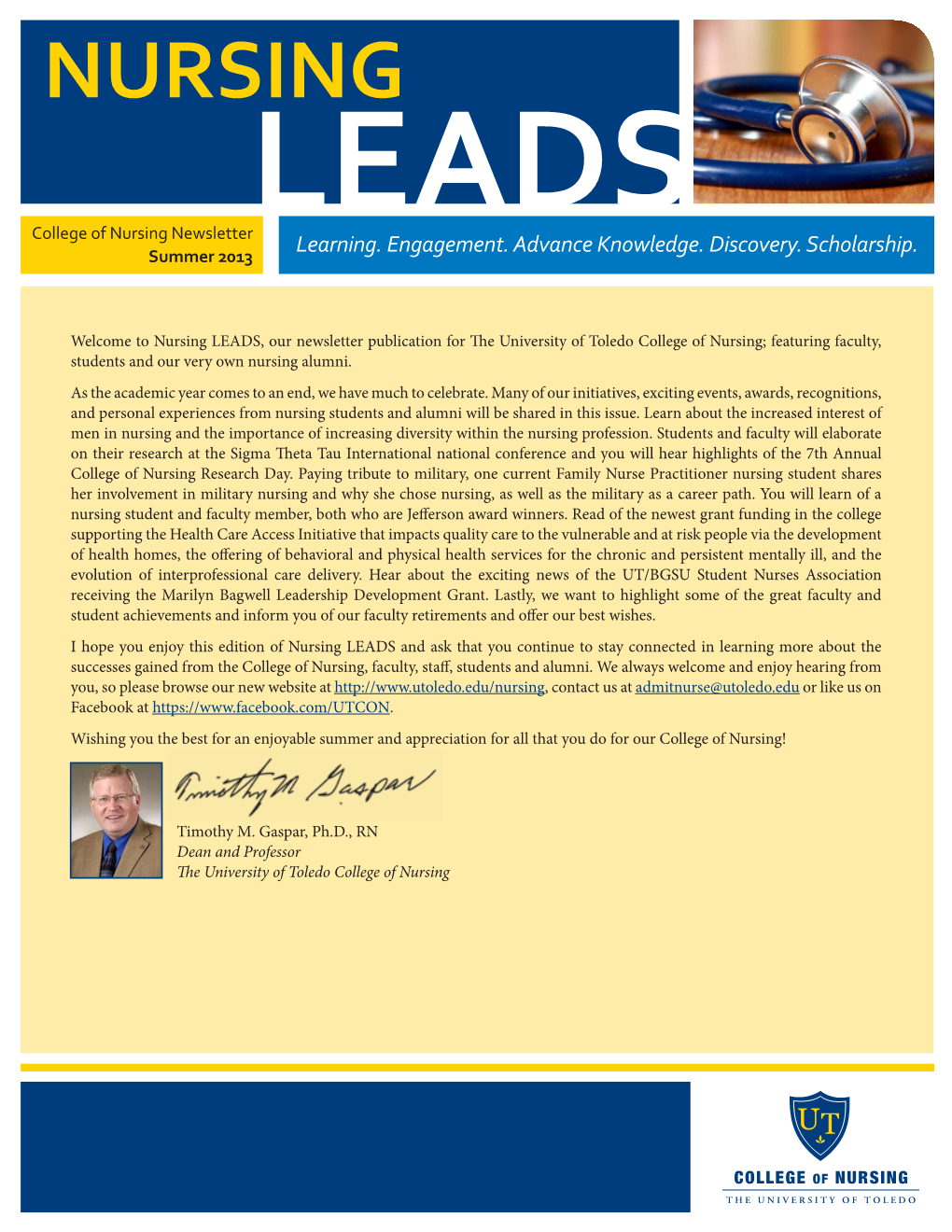 NURSING LEADS College of Nursing Newsletter Learning