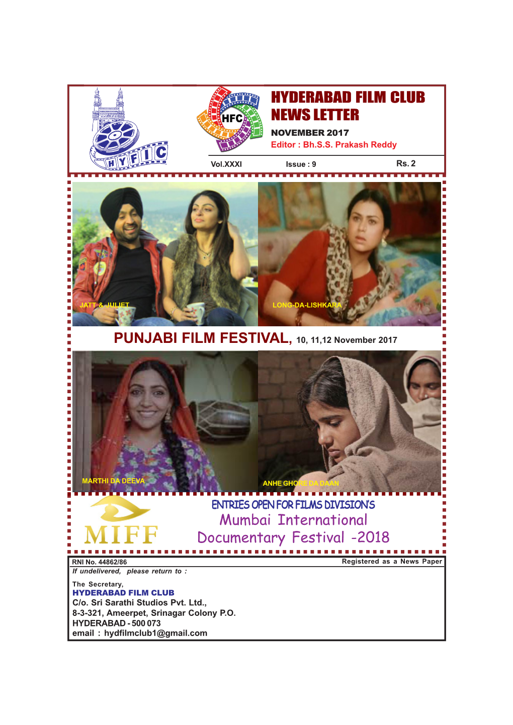 HYDERABAD FILM CLUB NEWS LETTER Mumbai International