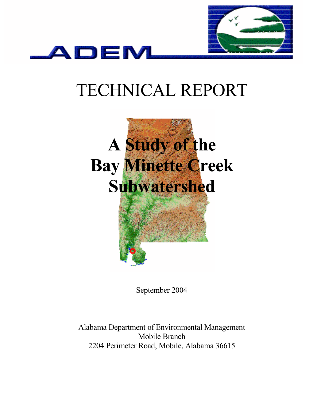 A Study of the Bay Minette Creek Subwatershed