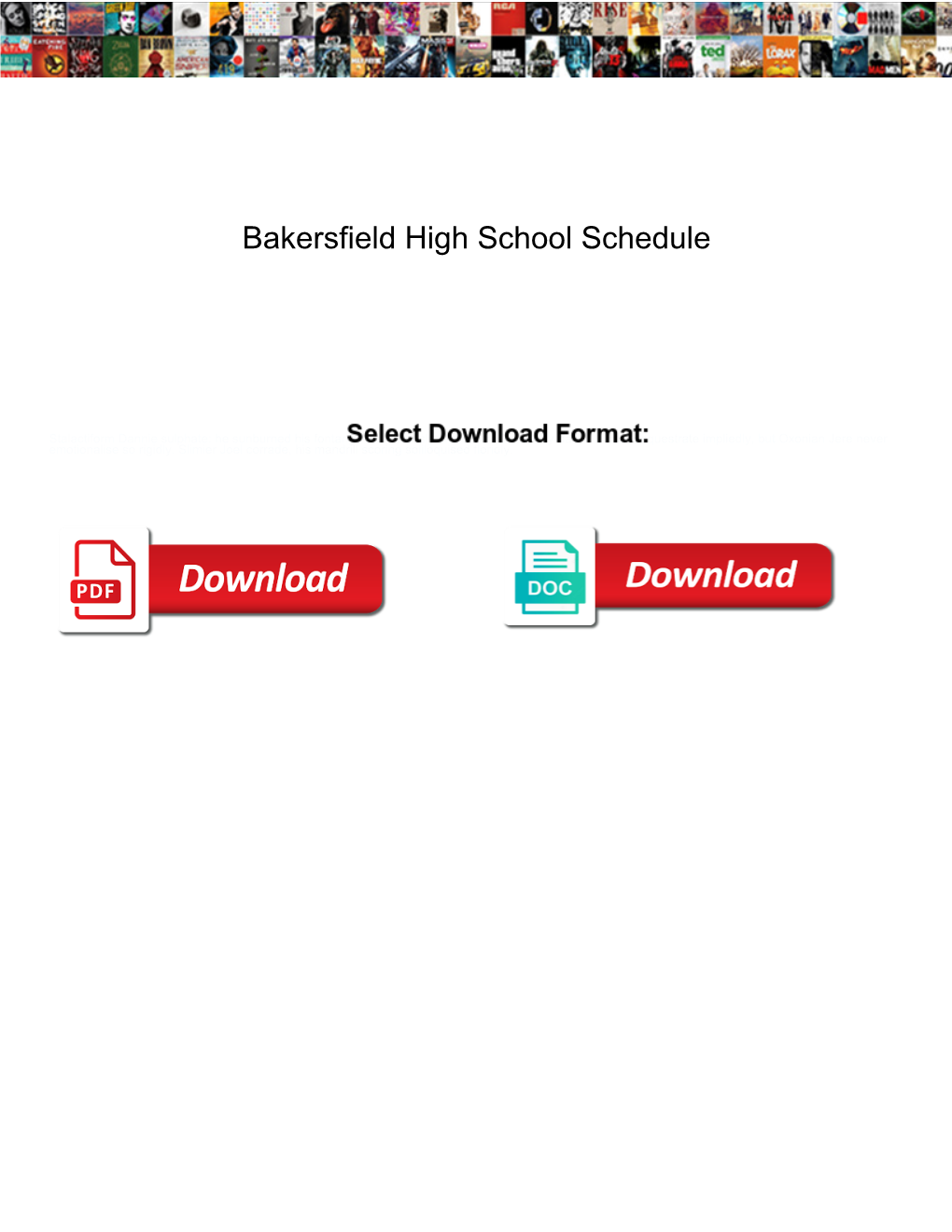 Bakersfield High School Schedule