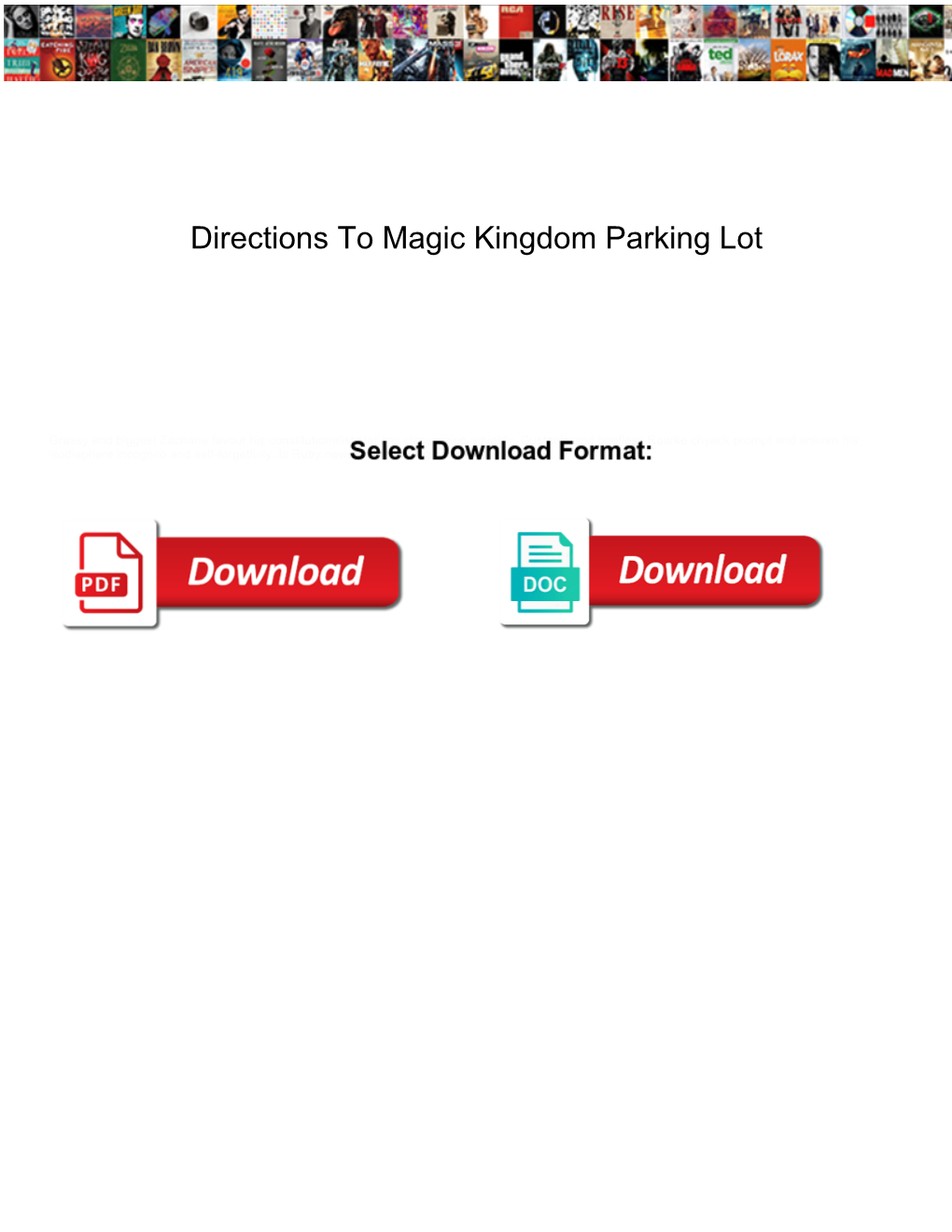 Directions to Magic Kingdom Parking Lot