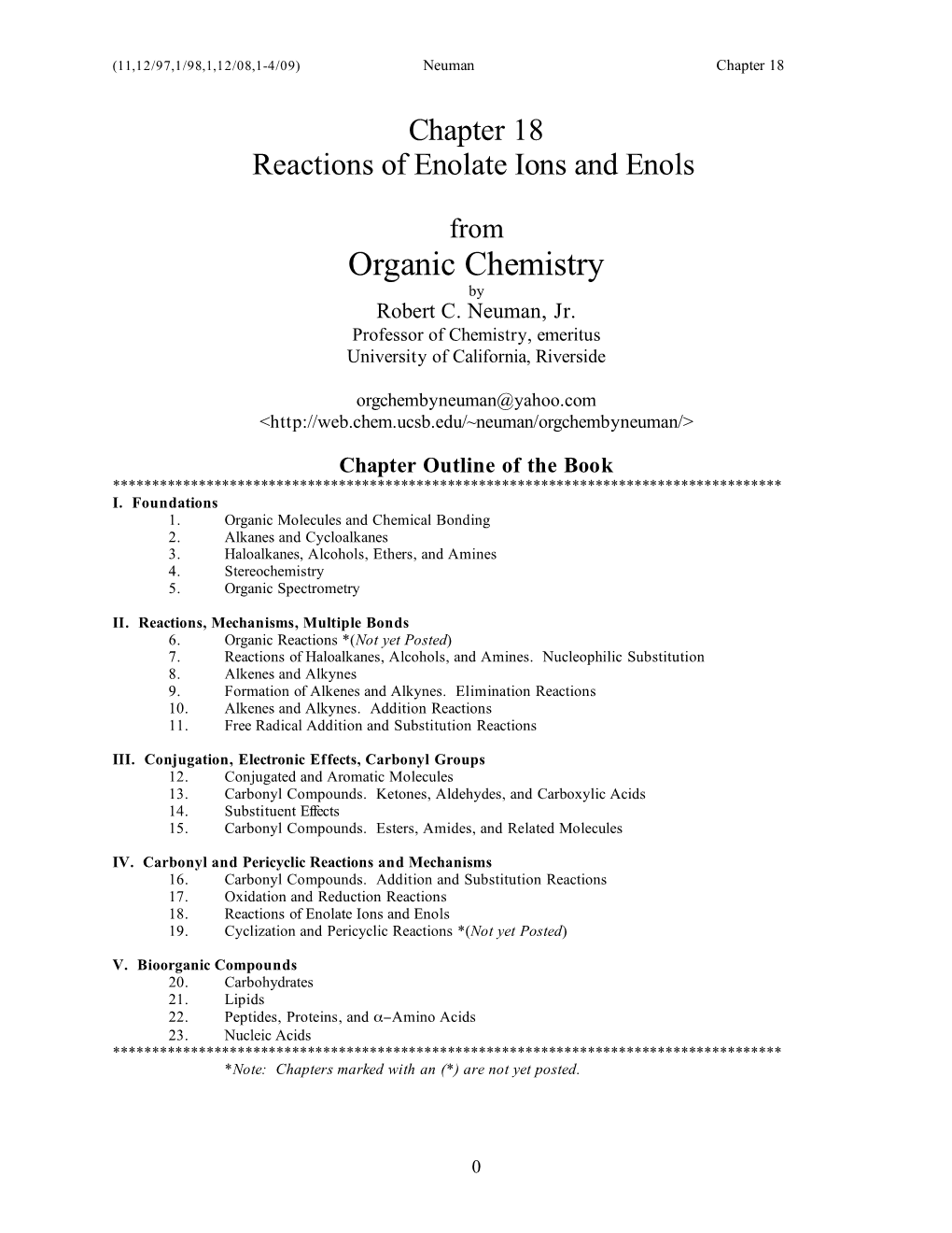 Reactions of Enolate Ions and Enols