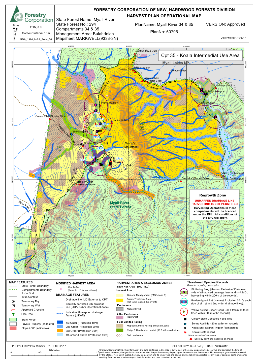 Myall River State Forest Compartments 34 and 35 Harvest Plan