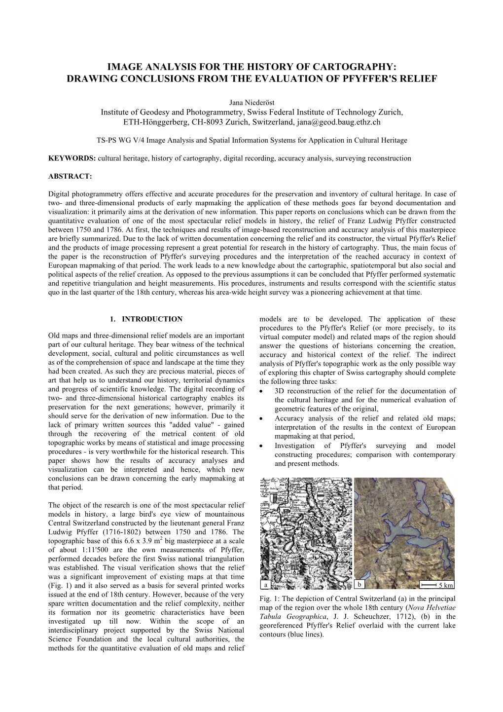 Image Analysis for the History of Cartography: Drawing Conclusions from the Evaluation of Pfyffer's Relief