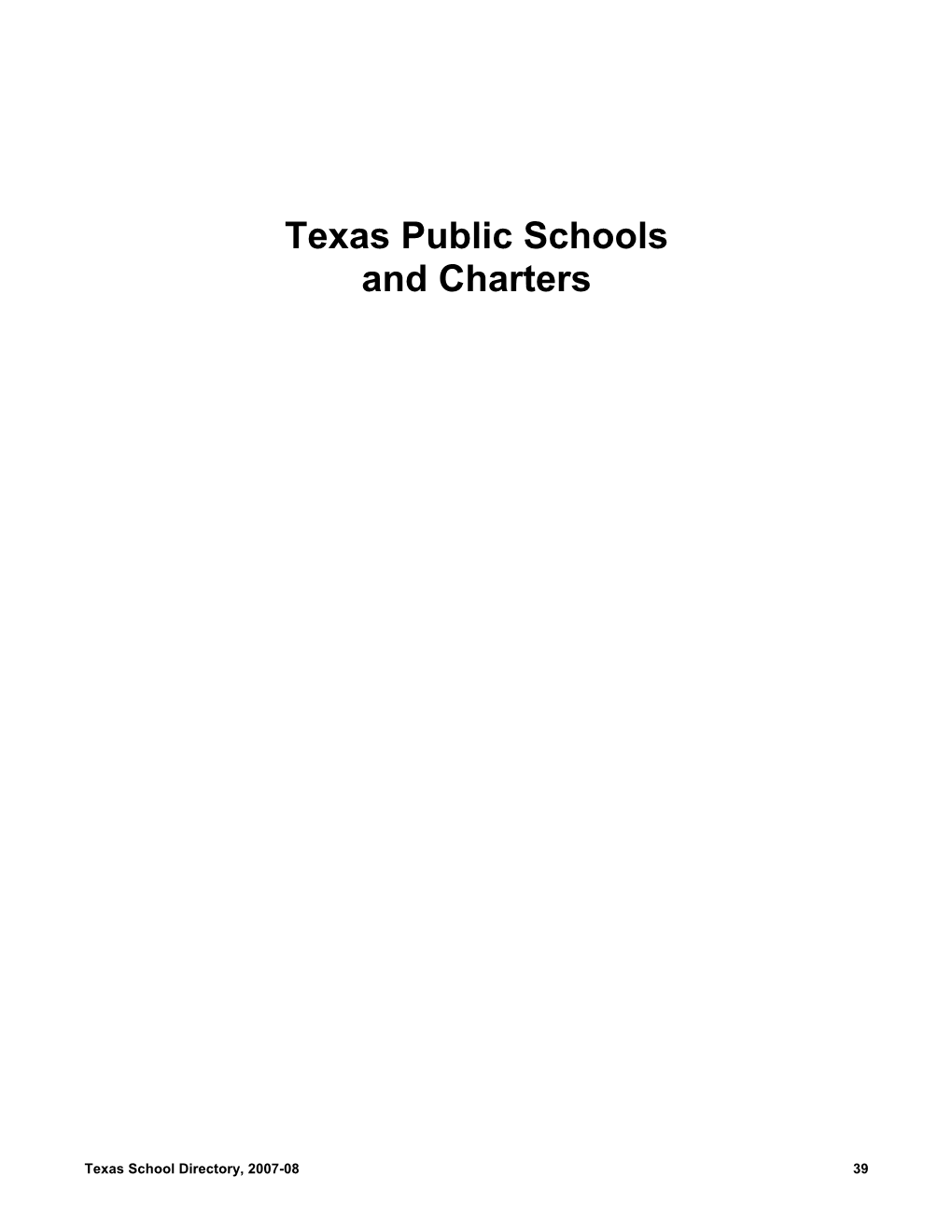 Texas Public Schools and Charters