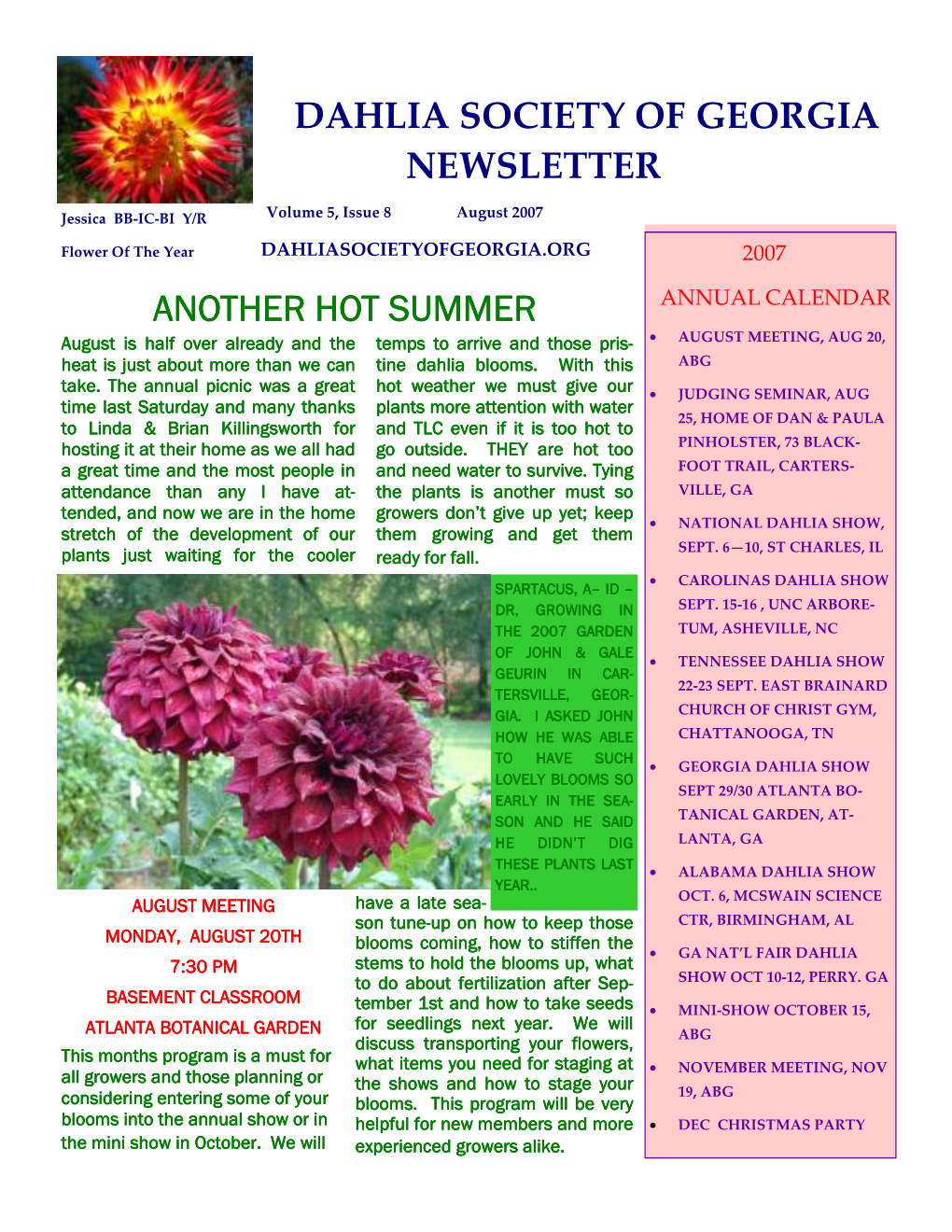 August 2007 Newsletter