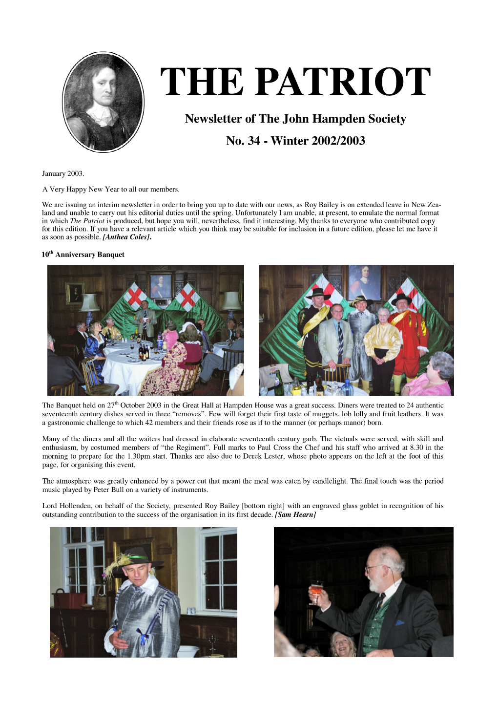 THE PATRIOT Newsletter of the John Hampden Society No