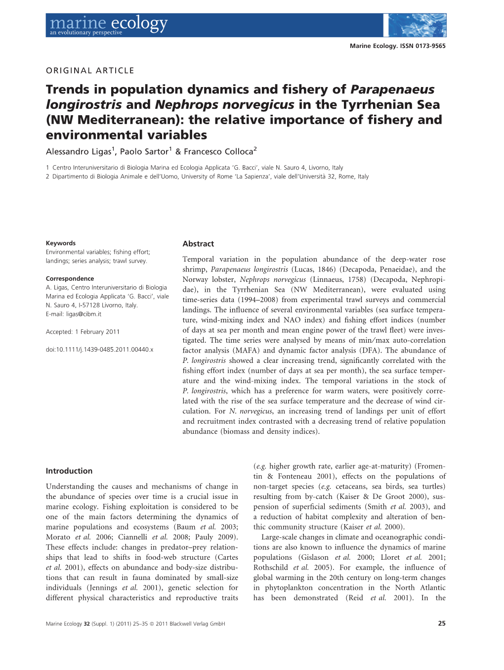 Trends in Population Dynamics and Fishery of Parapenaeus Longirostris