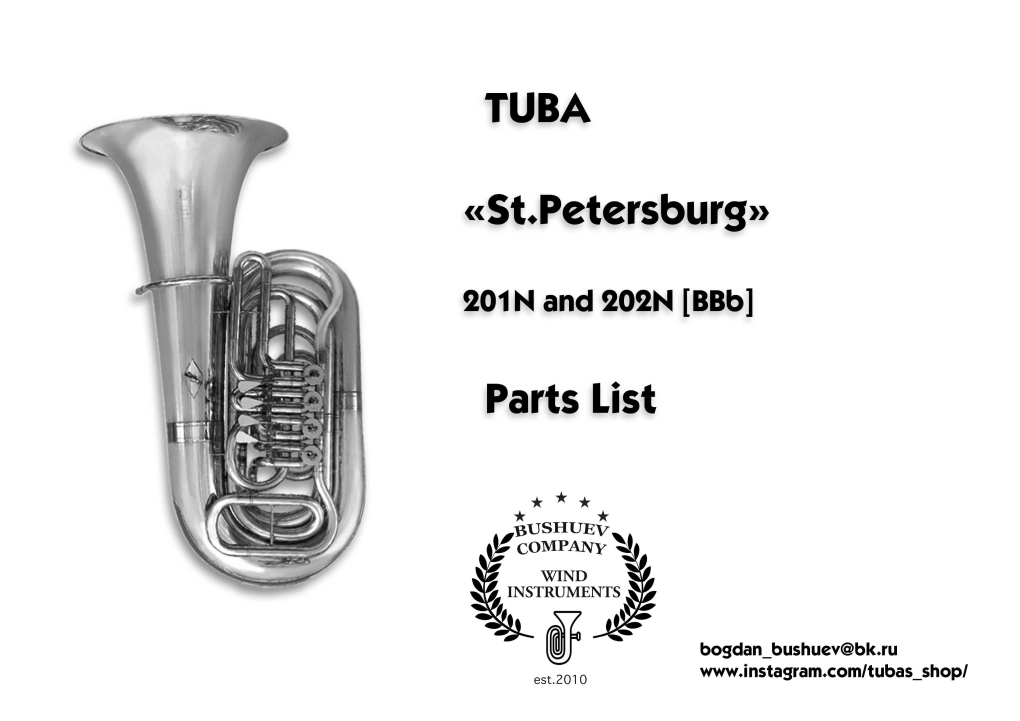 Parts List St Petersburg 201N and 202N Bbb Tuba US List