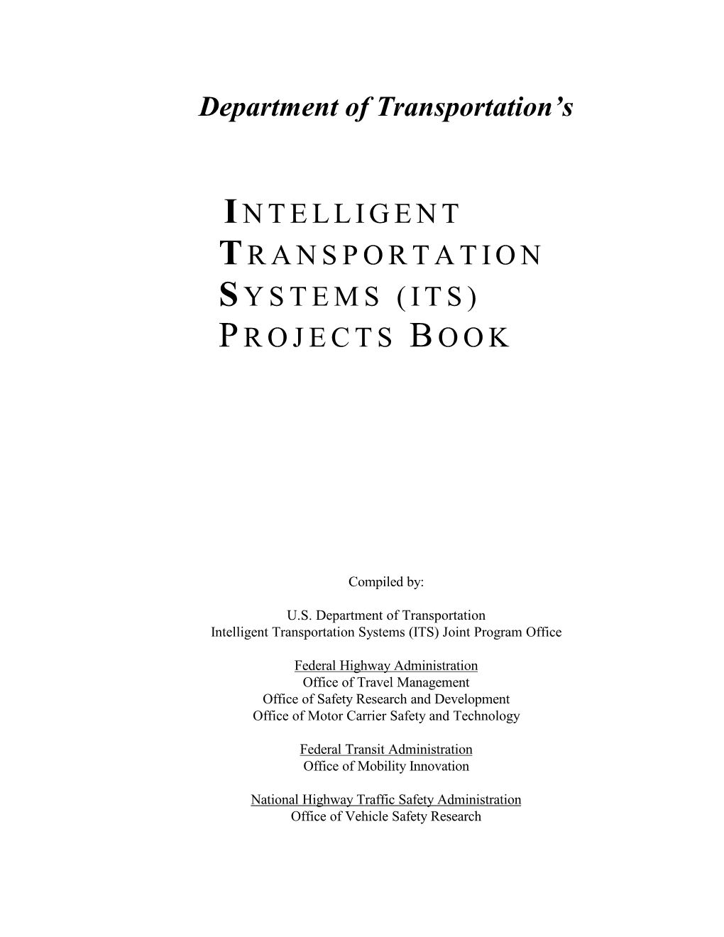 Intelligent Transportation Systems (Its) Projects Book